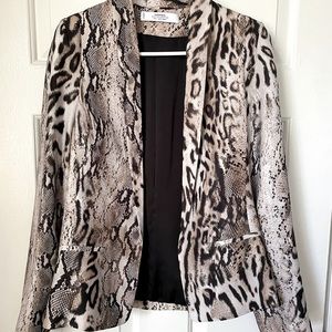 Mango leopard print open blazer